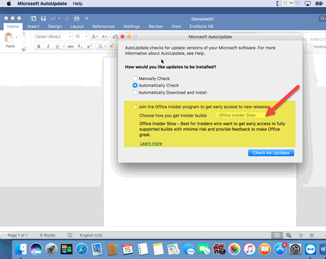 word 2016 for mac 3.11 autoupdate